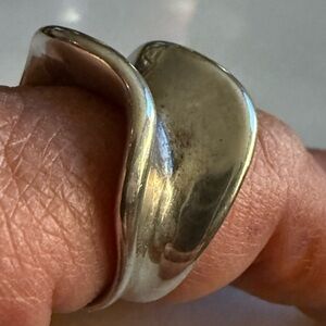 Unique Vintage Sterling Silver Statement Ring – Modern Abstract Design